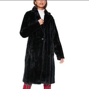 Missguided Faux Fur Longline Coat